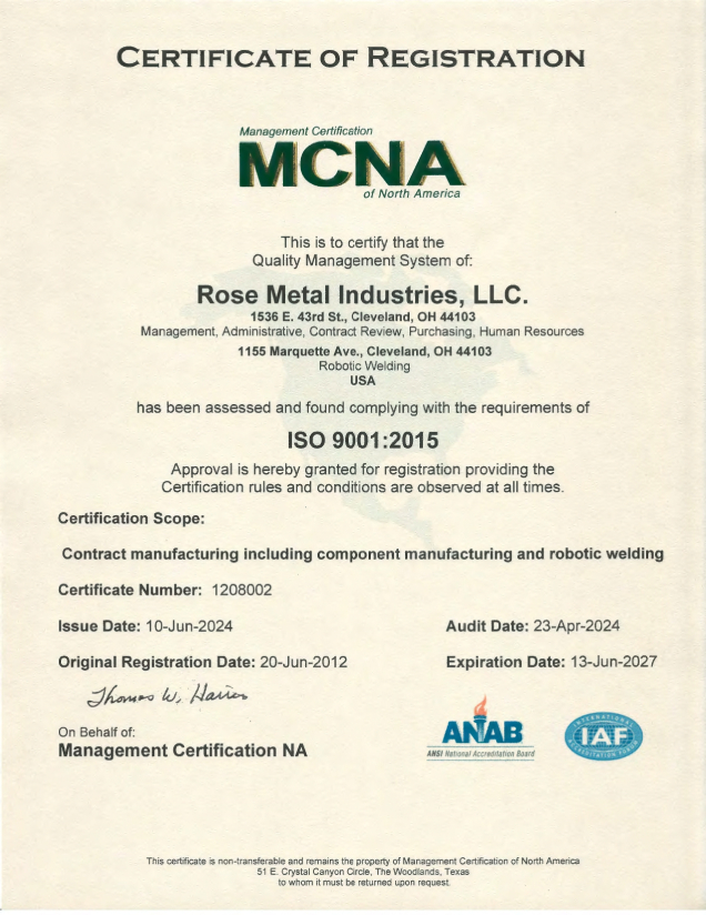 ISO 9001:2015 Certificate